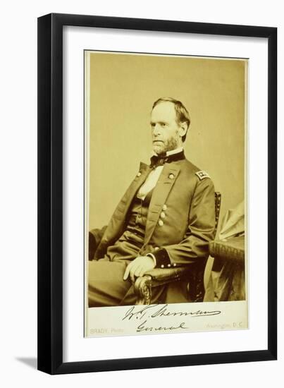 Portrait Photograph of William Tecumseh Sherman-Mathew Brady-Framed Photographic Print