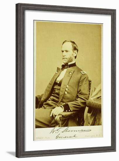 Portrait Photograph of William Tecumseh Sherman-Mathew Brady-Framed Photographic Print