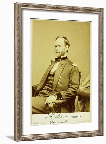 Portrait Photograph of William Tecumseh Sherman-Mathew Brady-Framed Photographic Print