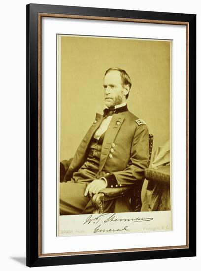 Portrait Photograph of William Tecumseh Sherman-Mathew Brady-Framed Photographic Print