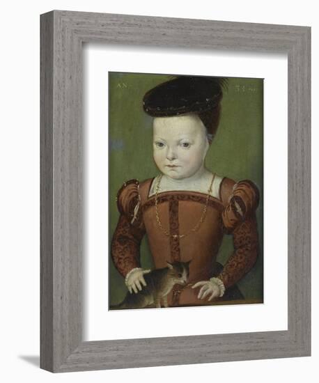 Portrait présumé de Charles IX à l'âge de trois ans et demi, jouant avec un chat-Mannier Germain Le-Framed Giclee Print