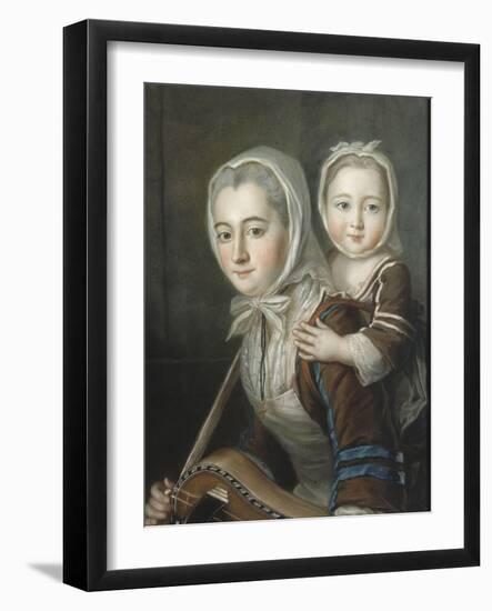 Portrait présumé de madame de Bourgogne et sa fille-null-Framed Giclee Print