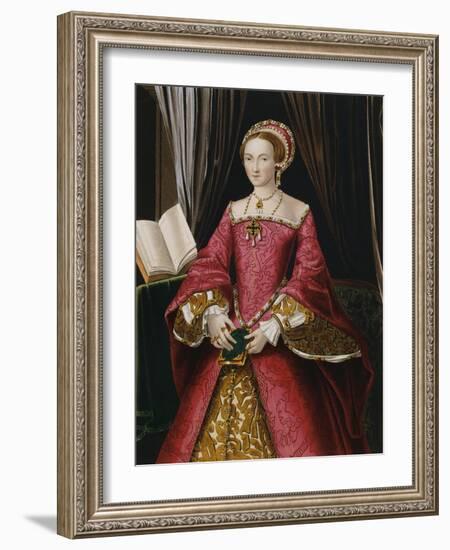 Portrait Print after Elizabeth Tudor-Hans Holbein the Younger-Framed Premium Giclee Print