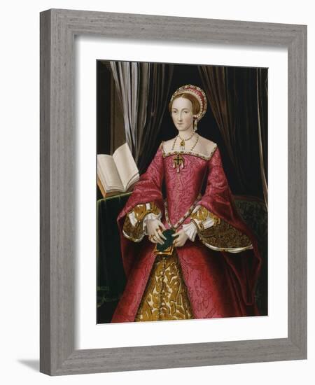 Portrait Print after Elizabeth Tudor-Hans Holbein the Younger-Framed Premium Giclee Print