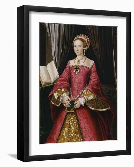 Portrait Print after Elizabeth Tudor-Hans Holbein the Younger-Framed Premium Giclee Print