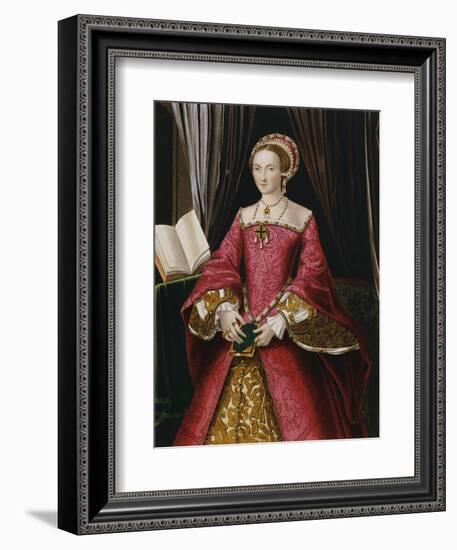 Portrait Print after Elizabeth Tudor-Hans Holbein the Younger-Framed Giclee Print