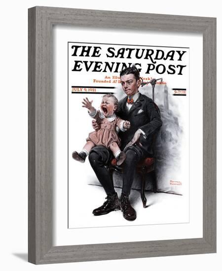 "Portrait" Saturday Evening Post Cover, July 9,1921-Norman Rockwell-Framed Giclee Print