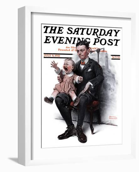 "Portrait" Saturday Evening Post Cover, July 9,1921-Norman Rockwell-Framed Giclee Print