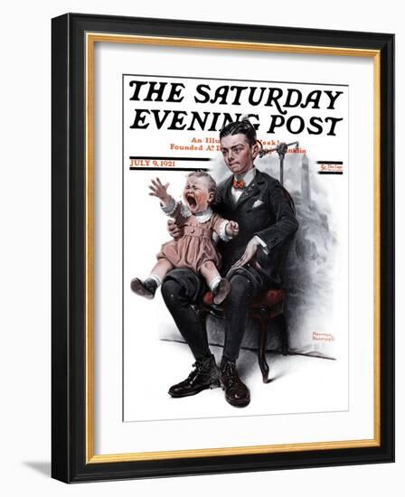 "Portrait" Saturday Evening Post Cover, July 9,1921-Norman Rockwell-Framed Giclee Print