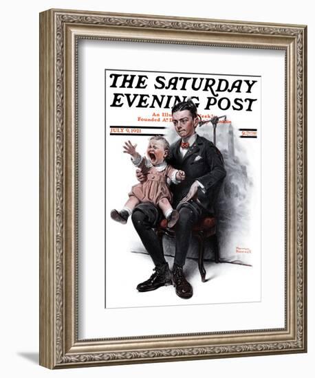 "Portrait" Saturday Evening Post Cover, July 9,1921-Norman Rockwell-Framed Giclee Print