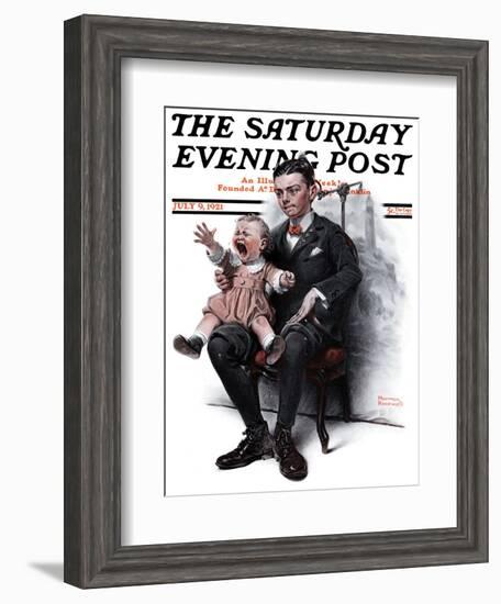 "Portrait" Saturday Evening Post Cover, July 9,1921-Norman Rockwell-Framed Giclee Print