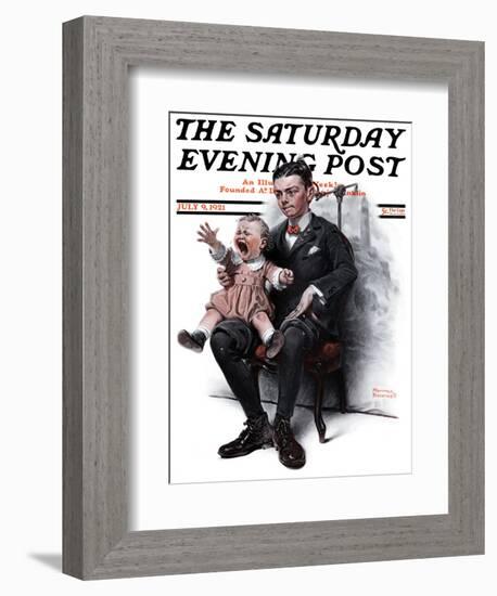 "Portrait" Saturday Evening Post Cover, July 9,1921-Norman Rockwell-Framed Giclee Print