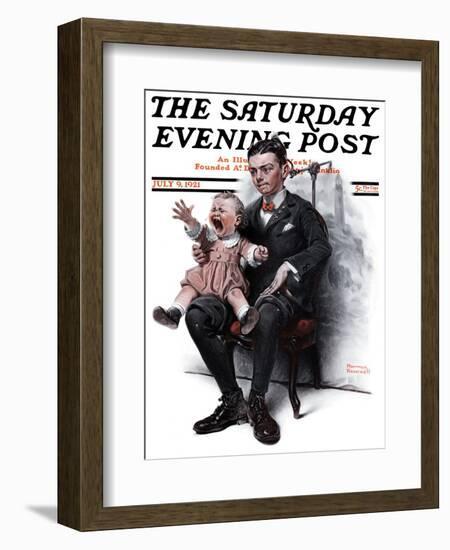 "Portrait" Saturday Evening Post Cover, July 9,1921-Norman Rockwell-Framed Giclee Print