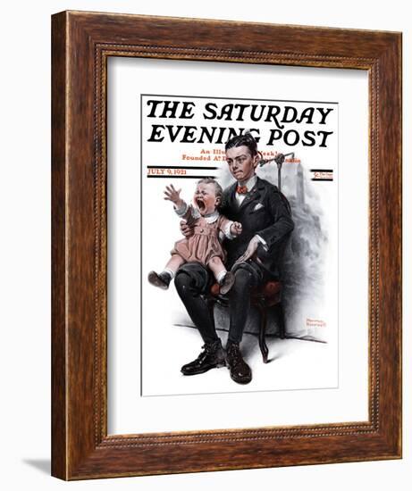 "Portrait" Saturday Evening Post Cover, July 9,1921-Norman Rockwell-Framed Giclee Print