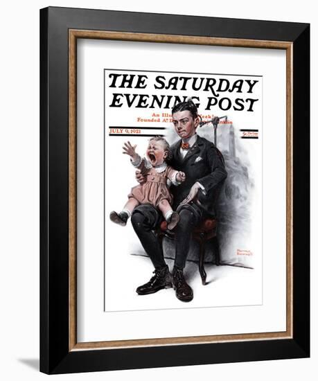 "Portrait" Saturday Evening Post Cover, July 9,1921-Norman Rockwell-Framed Giclee Print