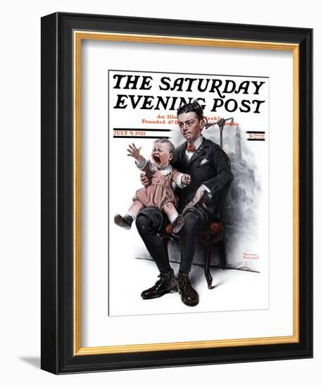 "Portrait" Saturday Evening Post Cover, July 9,1921-Norman Rockwell-Framed Giclee Print