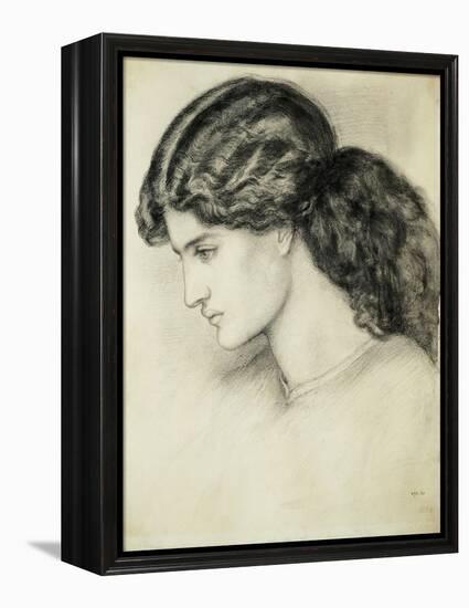 Portrait Sketch of a Ladies Head by Dante Gabriel Rossetti-Stapleton Collection-Framed Premier Image Canvas