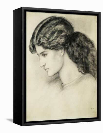 Portrait Sketch of a Ladies Head by Dante Gabriel Rossetti-Stapleton Collection-Framed Premier Image Canvas