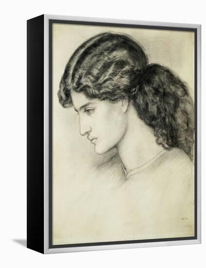 Portrait Sketch of a Ladies Head by Dante Gabriel Rossetti-Stapleton Collection-Framed Premier Image Canvas