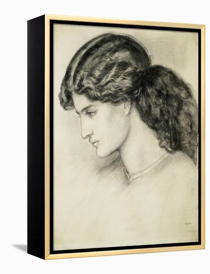 Portrait Sketch of a Ladies Head by Dante Gabriel Rossetti-Stapleton Collection-Framed Premier Image Canvas