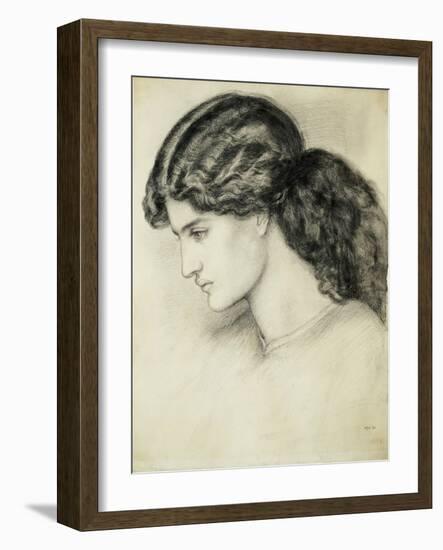 Portrait Sketch of a Ladies Head by Dante Gabriel Rossetti-Stapleton Collection-Framed Giclee Print