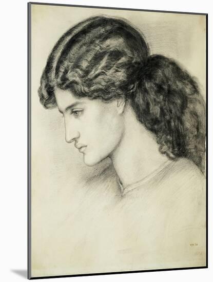 Portrait Sketch of a Ladies Head by Dante Gabriel Rossetti-Stapleton Collection-Mounted Giclee Print