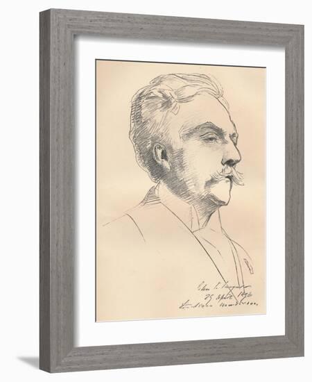 'Portrait-Sketch of M. Gabriel Faure', c1889-John Singer Sargent-Framed Giclee Print