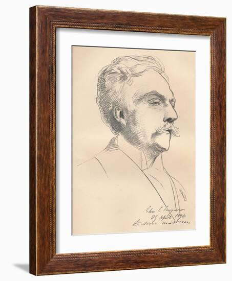 'Portrait-Sketch of M. Gabriel Faure', c1889-John Singer Sargent-Framed Giclee Print