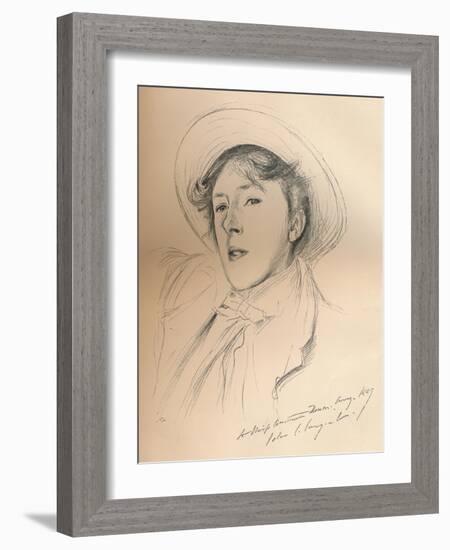 'Portrait sketch of Miss Violet Paget (Vernon Lee)', c1881-John Singer Sargent-Framed Giclee Print