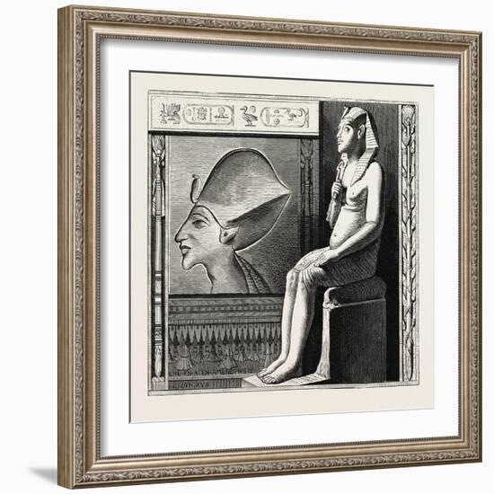 Portrait Statue and Relief of the Fanatical King Amenophis Iv. Egypt, 1879-null-Framed Giclee Print