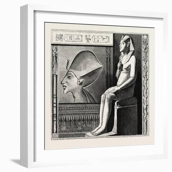 Portrait Statue and Relief of the Fanatical King Amenophis Iv. Egypt, 1879-null-Framed Giclee Print