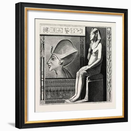 Portrait Statue and Relief of the Fanatical King Amenophis Iv. Egypt, 1879-null-Framed Giclee Print