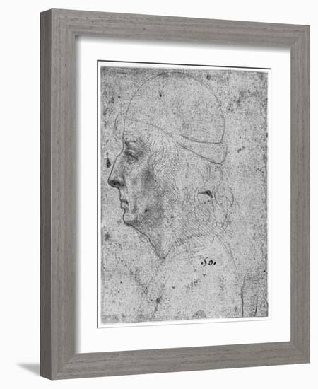 Portrait Study of a Man, 15th Century-Leonardo da Vinci-Framed Giclee Print