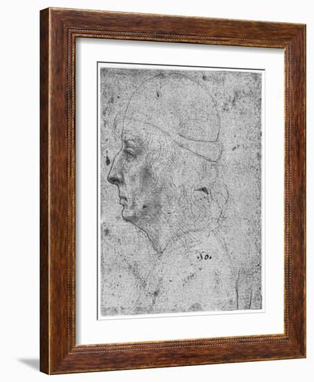 Portrait Study of a Man, 15th Century-Leonardo da Vinci-Framed Giclee Print