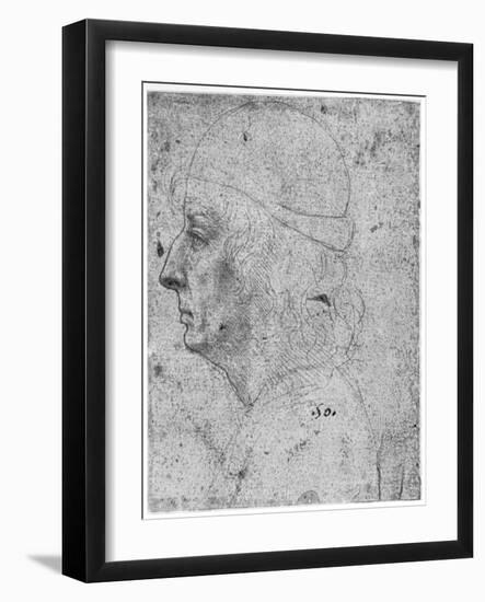 Portrait Study of a Man, 15th Century-Leonardo da Vinci-Framed Giclee Print