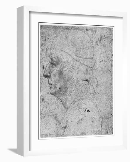 Portrait Study of a Man, 15th Century-Leonardo da Vinci-Framed Giclee Print