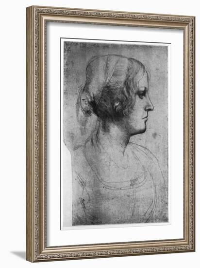 Portrait Study of a Young Girl's Head, 15th Century-Leonardo da Vinci-Framed Giclee Print