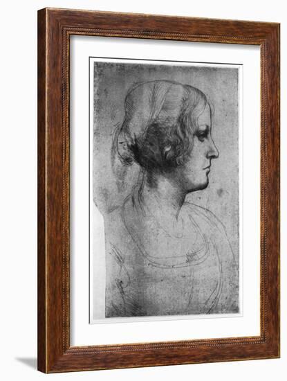 Portrait Study of a Young Girl's Head, 15th Century-Leonardo da Vinci-Framed Giclee Print