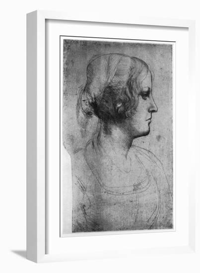 Portrait Study of a Young Girl's Head, 15th Century-Leonardo da Vinci-Framed Giclee Print