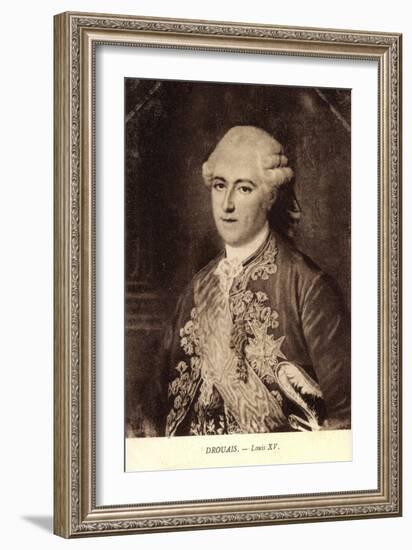 Portrait Von König Louis XV, Medallie-null-Framed Giclee Print