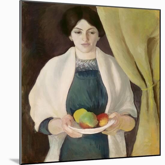 Portrait with Apples, 1909-Auguste Macke-Mounted Giclee Print