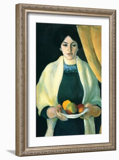 Portrait with Apples (Portrait of the Wife of the Artist)-Auguste Macke-Framed Art Print