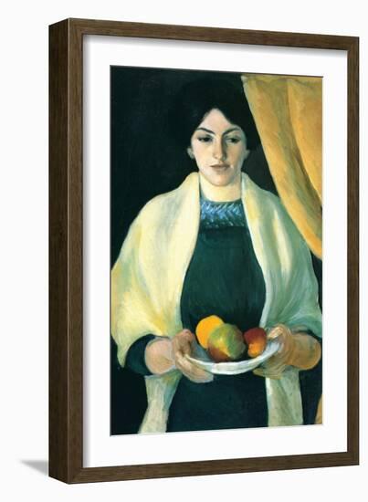 Portrait with Apples (Portrait of the Wife of the Artist)-Auguste Macke-Framed Art Print