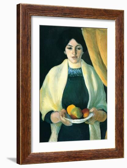 Portrait with Apples (Portrait of the Wife of the Artist)-Auguste Macke-Framed Art Print