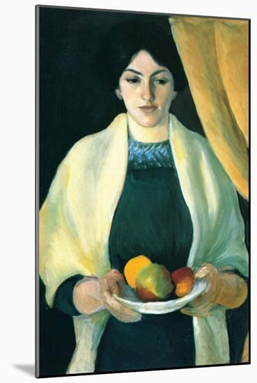 Portrait with Apples (Portrait of the Wife of the Artist)-Auguste Macke-Mounted Art Print