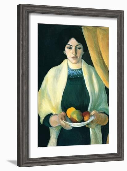 Portrait with Apples (Portrait of The Wife of The Artist)-Auguste Macke-Framed Art Print