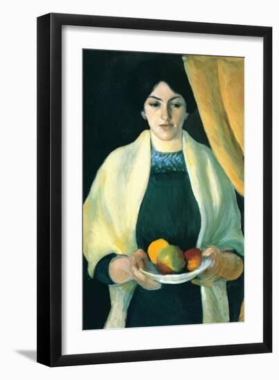 Portrait with Apples (Portrait of The Wife of The Artist)-Auguste Macke-Framed Art Print