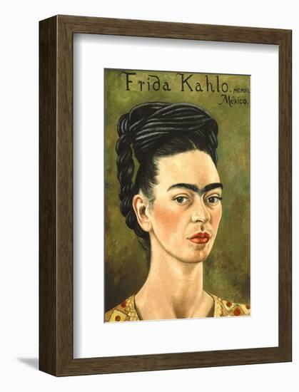 Portrait with Gold Dress-Frida Kahlo-Framed Premium Giclee Print