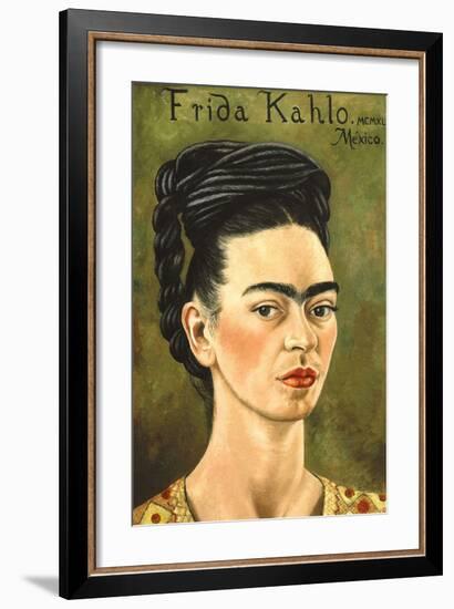 Portrait with Gold Dress-Frida Kahlo-Framed Premium Giclee Print