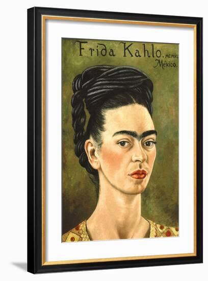 Portrait with Gold Dress-Frida Kahlo-Framed Premium Giclee Print